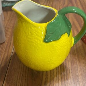 Vintage Lemon Garden 7” tall, 7” wide lemon pitcher.